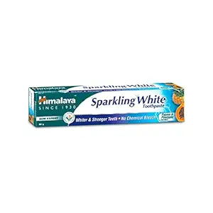 Himalaya Sparkling White Toothpaste | For Whiter & Stronger Teeth | No Chemical Bleach | With Papaya & Pineapple Enzymes | 80g