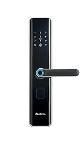 Valencia- Hola Smart Door Lock with Fingerprint, RFID, PIN Access & Manual Key Access, Gold(Free Installation), Glass Finish