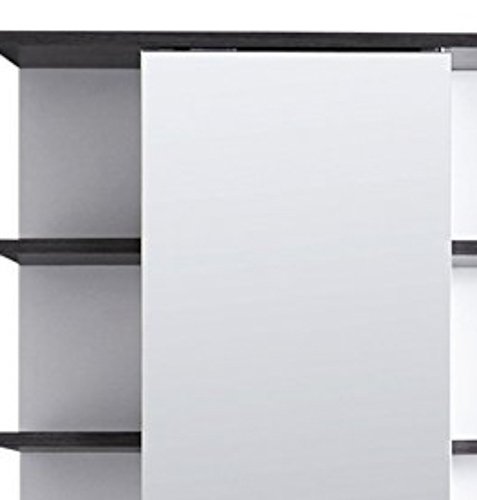 trendteam CAF44103 Spiegelschrank Weiss Melamin, Absetzung Rauchsilber, BxHxT 32 x 60 x 21 cm - 3