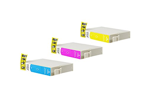 Kompatibel für Epson Stylus Office BX 935 FWD Tinten Sparset cyan, magenta, gelb - T1302 - T1304 / C13T13064010 - Inhalt: 3 x 14 ml