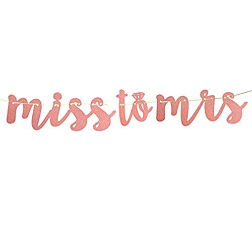 JINMURY Miss to MRS Rose Gold Paper Wedding Bunting Banner Garland for Party Home Decoration Backdrop