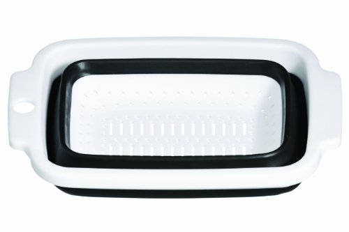 Premier Housewares Zing Faltbares Abtropfsieb 34×23 cm mit Griffen Schwarz/ Weiß - 2
