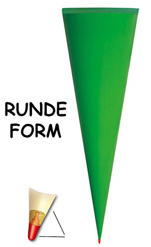 Schultüte – Rohling – GRÜN – 35 / 50 / 70 / 85 cm – OHNE Tüll Abschluß – mit / ohne Holzspitze ___ Zuckertüte ALLE Größen – Roth – zum Basteln, Bemalen und Bekleben – Bastelschultüte – für Mädchen & Jungen / Geschenktüte – Basteltüte / uni einfarbig - 3