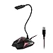 Produktbild XIAOKOA USB PC Gaming Mikrofon,Plug and Play Omnidirektionales Mikrofon für Computer Laptop,mit LED/Stummtaste / Unabhängiger 3,5 Port,für YouTube, Skype, Aufnahme, Spiele