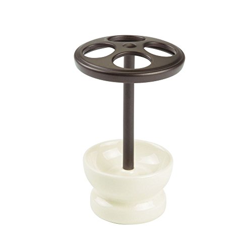 InterDesign 02518EU crème Keramik-Zahnbürstenhalter, Craquelé