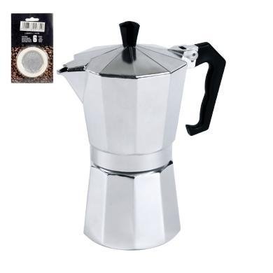 Espressokocher 6 Tassen + 3 Dichtungsringe und 1 Filter Espressokocher 6 Tassen + 3 Dichtungsringe und 1 Filter Bilder