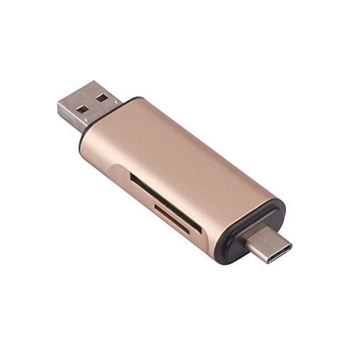 MYTK USB 3.1 Typ C Card Reader, Multi-USB (Typ C / Micro USB / USB) mit Slots für TF/SD Karten. Kartenleser mit OTG Funktion