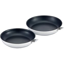 Bekaline 13607024 Select Lot de 2 poêles à frire en acier inoxydable intérieur revêtu 24-28 cm sans poignée