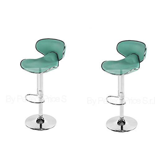 JUEGO DE 2 TABURETES PIEL SINTÉTICA, DISEÑO DE SILLAS BAR RESTAURANTE TABURETE GIRATORIO ALTURA AJUSTABLE