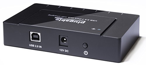 Plugable USB 2.0 7-Port Hub und Schnellladegerät mit 60W Netzteil für EU und GB (BC 1.2 Aufladefunktion für iOS, Android, Windows Mobile uvm.) - 4