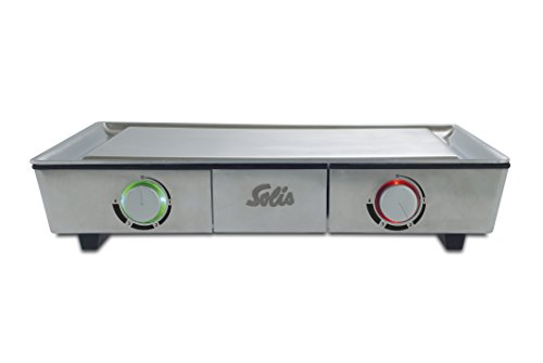 Solis Tischgrill, Edelstahl-Grillplatte, Teppanyaki-Glocke, Zwei Heizzonen, Grillen und Dünsten, Teppanyaki at Home Grill (Typ795) - 3