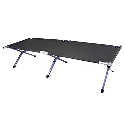 Goods & Gadgets Lit de camp pliable en aluminium de l‘armée - Lit de camping pliable et lit d‘invité, noir