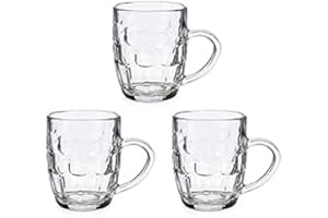 VIVALTO Pack de 3 Jarras para Cerveza - Vasos Jarra de Cristal Resistente 280ml