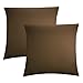 Produktbild Biberna 0077144 Jersey-Kissenhüllen aus 100 % Baumwolle mit Reißverschluss, 2er-Pack, 40 x 40 cm schokolade, 27 x 18 x 2 cm