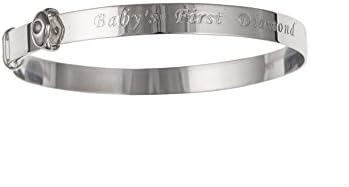 Sterling Silver Childs Daimond Set "Baby's First Diamond" Expanding Bangle
