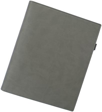 Deluxe NewHide Quarto Desk Wallet in Grey with Comb Bound Notebook Insert