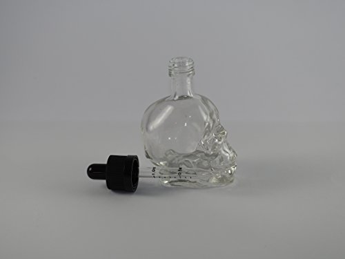 4X 50ml Totenkopfflasche mit Pipette und Skala Ideal um Flüssigkeiten zu mischen E-Liquid und Aroma wie auch in der Kosmetik für Nagelack und ähnlichem, sowie Hobbies im Modelbau und Labor - 6