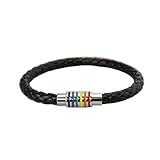 regenbogen armband knüpfen Größe: Gesamtlänge 21cm / 8.27in, Dicke PU 6mm, Stärke der Haken ca. 9mm