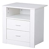 mesa blanca con cajones ikea Un estante abierto y dos cajones para almacenamiento.