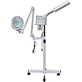 LA PERLA TECH Facial Steamer with 5X Magnifying Lamp, 2 in 1 LED with Rolling Wheel Stand Magnifying Floor LED Light for Professional Facial Skincare Beauty Salon Spa Manicure Makeup