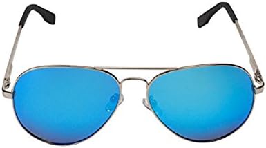 Premium Full Mirrored Aviator Sunglasses Aviator Sunglasses UV400 Protection for optimum Design Men's and Women's Aviator Sunglasses (Blau Spiegellinse / Silberrahmen)