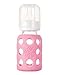 Lifefactory Baby Bottle, Glass, Pink, 4 oz