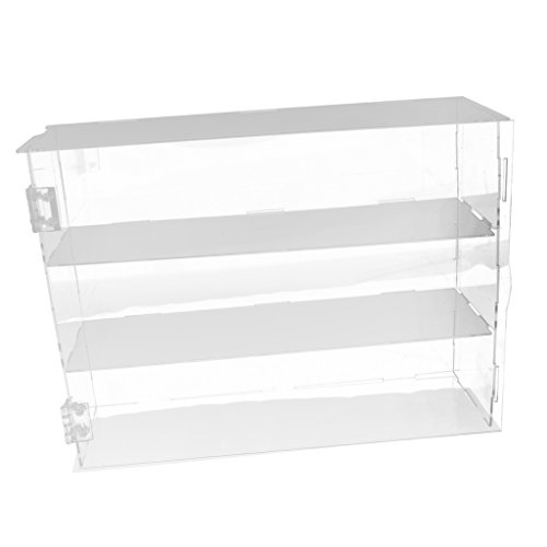 FLAMEER Vitrina A Prueba De Polvo Muestra Caja Cubo 32x10x24cm para Amiibo Funko Pop Figuras - 24x7x33cm (11cm Alto de Cada Piso)