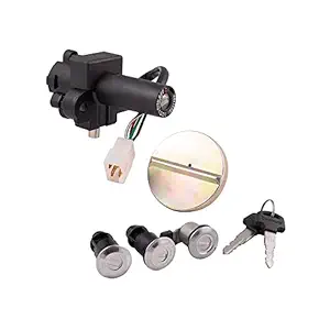 Deutsche High Performance Ignition Switch Lock Kit for Hero Splendor+ (Set of 5) Consisting of Ignition Cum Steering Lock, Petrol Tank Cap, Petrol Tank Lock & Tool Box Lock (2 Pcs.)