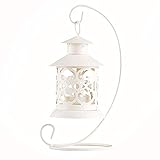  Unicoco 1 Stück Kerzenhalter Modern, Kerzenständer, Kerzenleuchter Geometrie Straßenlaterne Eisenhaus für Weihnachten Thanksgiving Adventskranz Hochzeit, Hochzeit deko, Hochzeit Kerzenhalter, Weiß.
