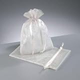 50 White , Organza Bags , small , 9 cm x 12 cm