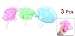 Move&Moving(TM) 3Pcs Green Blue Fuchsia Mesh Nylon Bathing Shower Pouf Body Scrubber