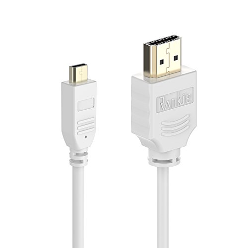Rankie 1.8m High-Speed Micro HDMI zu HDMI Kabel HDTV Cable Unterstützt Ethernet, 3D, 4K und Audio Return (Weiß) - 3