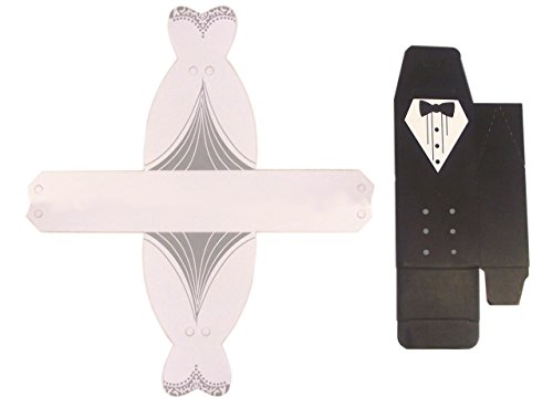 „Bride and Groom“ 2er Set Hochzeitsgeschenk Geldgeschenk Wedding Favour Braut und Bräutigam Faltschachtel Schachtel Basteln - 2