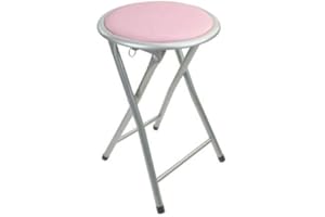 ELITO HOME & GARDEN Breakfast Bar Stool Folding Foldable Padded Chair Seat Garden Party Office Event - Stool - Pink