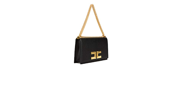 ELISABETTA FRANCHI Borsa Con Manico Catene Donna Mod. BS08A86E2 Nero :  Amazon.it: Scarpe e borse