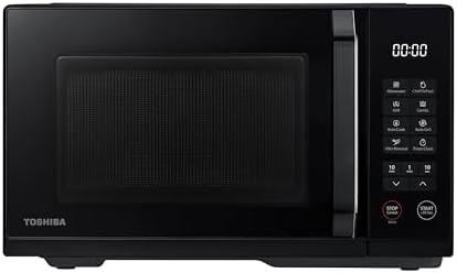 Toshiba Forno a Microonde con Grill, 23 Litri, 11 Livelli di Potenza, Cottura Combinata,Chef Defrost, Menu Automatici, Facile da Pulire, Timer, Microonde 800W, Grill 1000W, Colore Nero-MW3-EG23PE(BK)