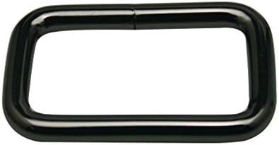 Tianbang Gun Black Rectangle Buckle 1.5" X 0.8" Inside Dimensions 0.2" Wire Size Loop Ring Belt and Strap Keeper Pack of 4