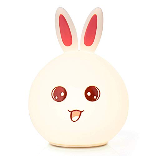Hoovo Luz de Noche LED Lámpara Infantil Silicona 7 Multicolor para Bebés