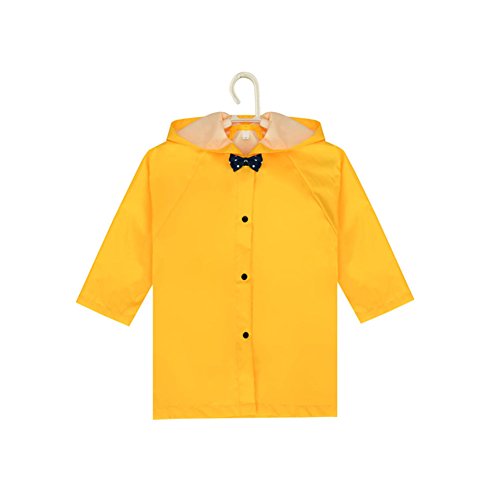 Bowknot Toddler Rain Wear Cute Baby Rain Jacket Infant Raincoat YELLOW S