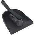 York Dustpan with rubber lip+brush black