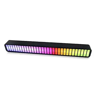 Belity 32 Bit RGB Sound Field Pickup Ambient Light Voice Activated Pickup Rhythm Light Sound Reactive LED Light Bar Colorful Fashionable BT Control Lamp Bar for Car Home Office Decoration