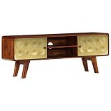 El mueble para la televisión está hecho de madera maciza de Sheesham y es muy estable y duradero.