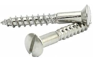 REMI TOOLS(R) REMI TOOLS LTD (100pcs) Wood Screws with 25mm length, Raised domes Head Screws for Wood (chrome plated steel screws), Multi Purpose Screws 100pcs