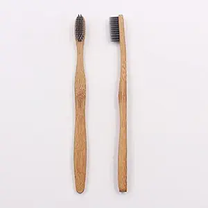 Cloudgreen Thick Premium Handle Hard Wave Bristles Bamboo Toothbrusk- Pack of 5