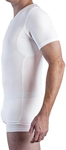 Sweatshield Sweat Proof Men's Undershirt: MicroModal V Neck T Shirt, 1-Pk, White