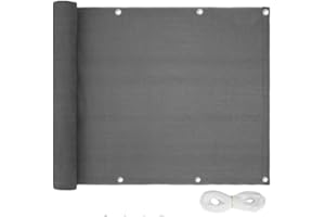 E EBETA Store de Balcon intimité PEHD 220 g/m², légèrement Transparent, Protection Contre Le Vent et Les UV, résistant aux intempéries, avec œillets, Serre-câbles en Nylon et Cordon 0,9 × 5 m