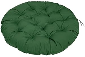 Treer Papasan Chair Cushion Outdoor Round Hanging Egg Swing Not Removable Cover/Indoor Outdoor Courtyard Garden/Soft Thicken Seat Pad, without Chair (60x60cm,Dark green)