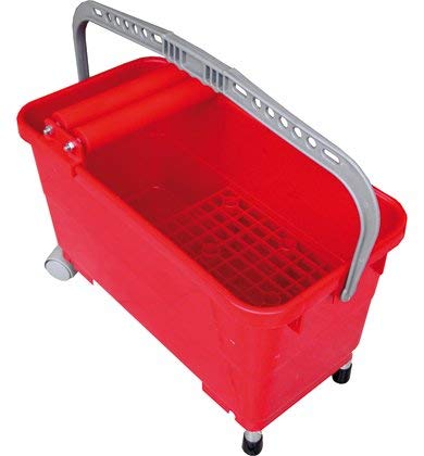 Null Lt. 23 - Vaschetta lavaggio per piastrellisti vasca in plastica antiurto. dotata di doppio rullo e 4 ruote. griglia in plastica.