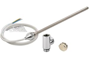 Valdern DUAL FUEL TOWEL RAIL ELECTRIC HEATING ELEMENT KIT (150W / 250W / 300W / 400W / 600W) FOR BATHROOM TOWEL RAILS AND RADIATORS WARMERS/CHROME CAP WITH T PIECE AND BLANKING PLUG (400 Watt)