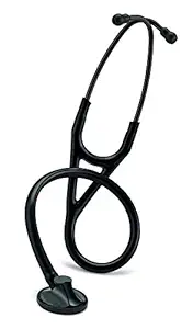 3M Littmann Master Cardiology Stethoscope, Black Plated Chestpiece and Eartubes, Black Tube, 27 inch, 2161